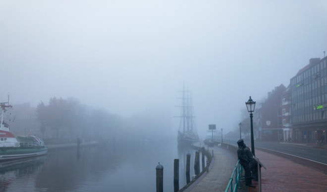 Keine Gulfhöfe im Nebel