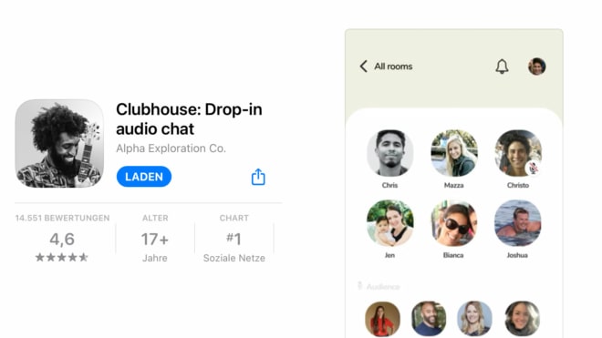 Clubouse im App-Store