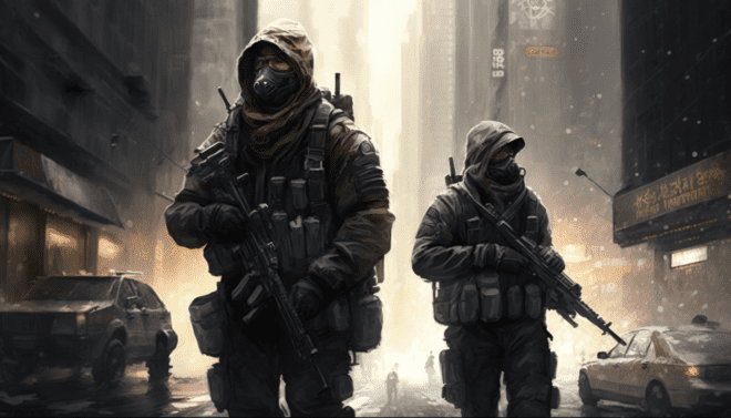 Sportschützen in der Großstadt