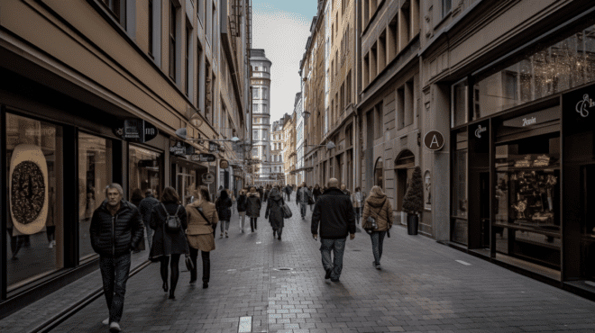 Innenstädte mit austauschbarer Fußgängerzone