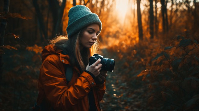 Hobbyfotograf fotografiert Hobbyfotografin