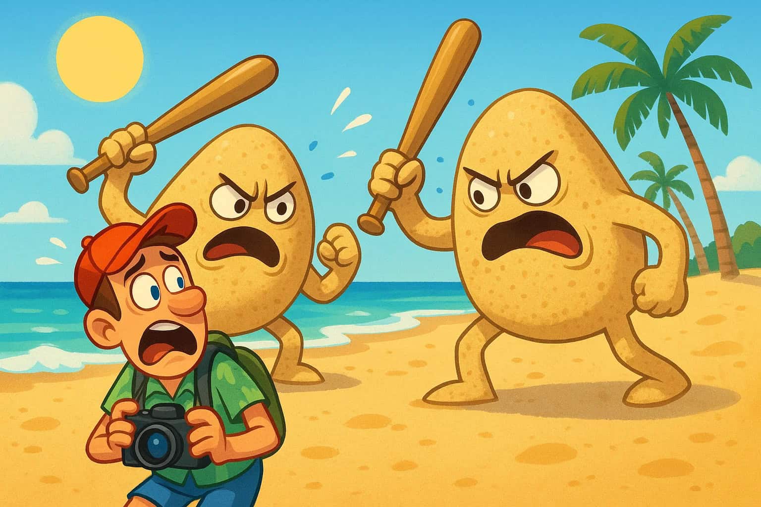 Mit der Urlaubskamera von Sandkörnern bedroht